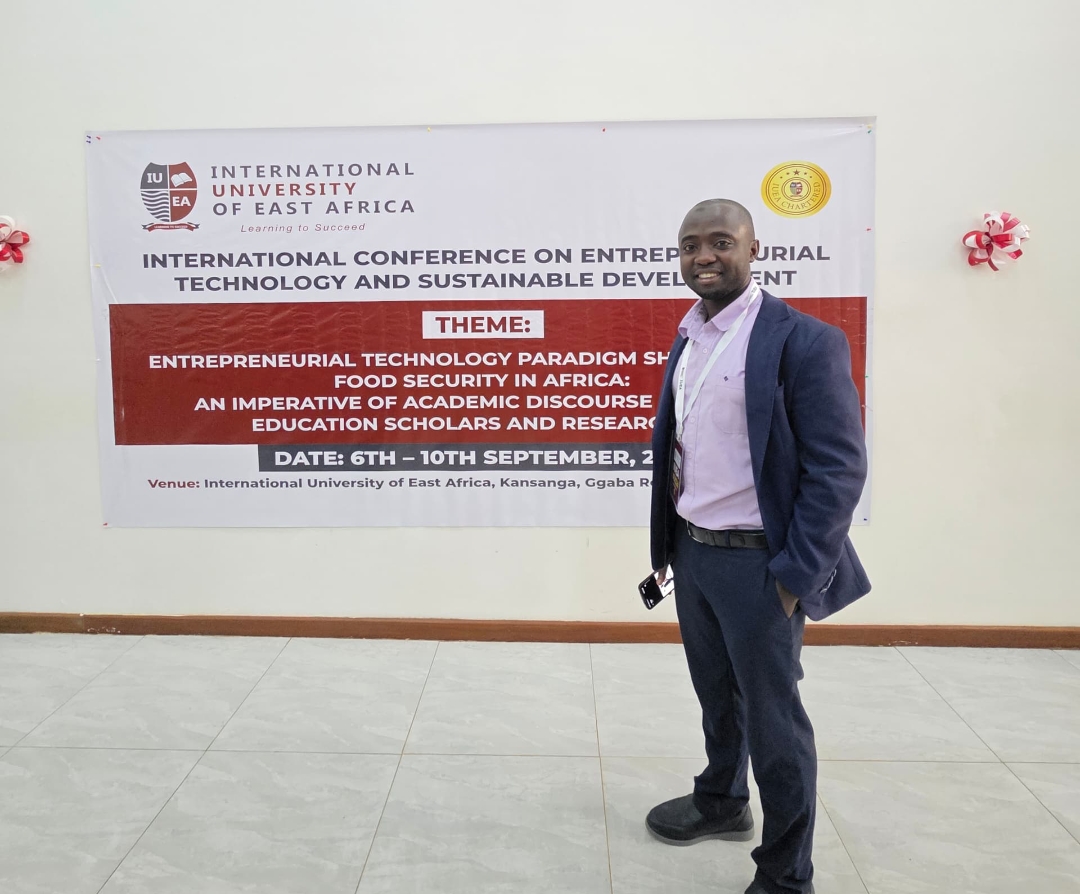 Daimarilab founder Dr. Abubakhari Sserwadda at the IUEA International Conference on Entrepreneurial Technology and Sustainable Development